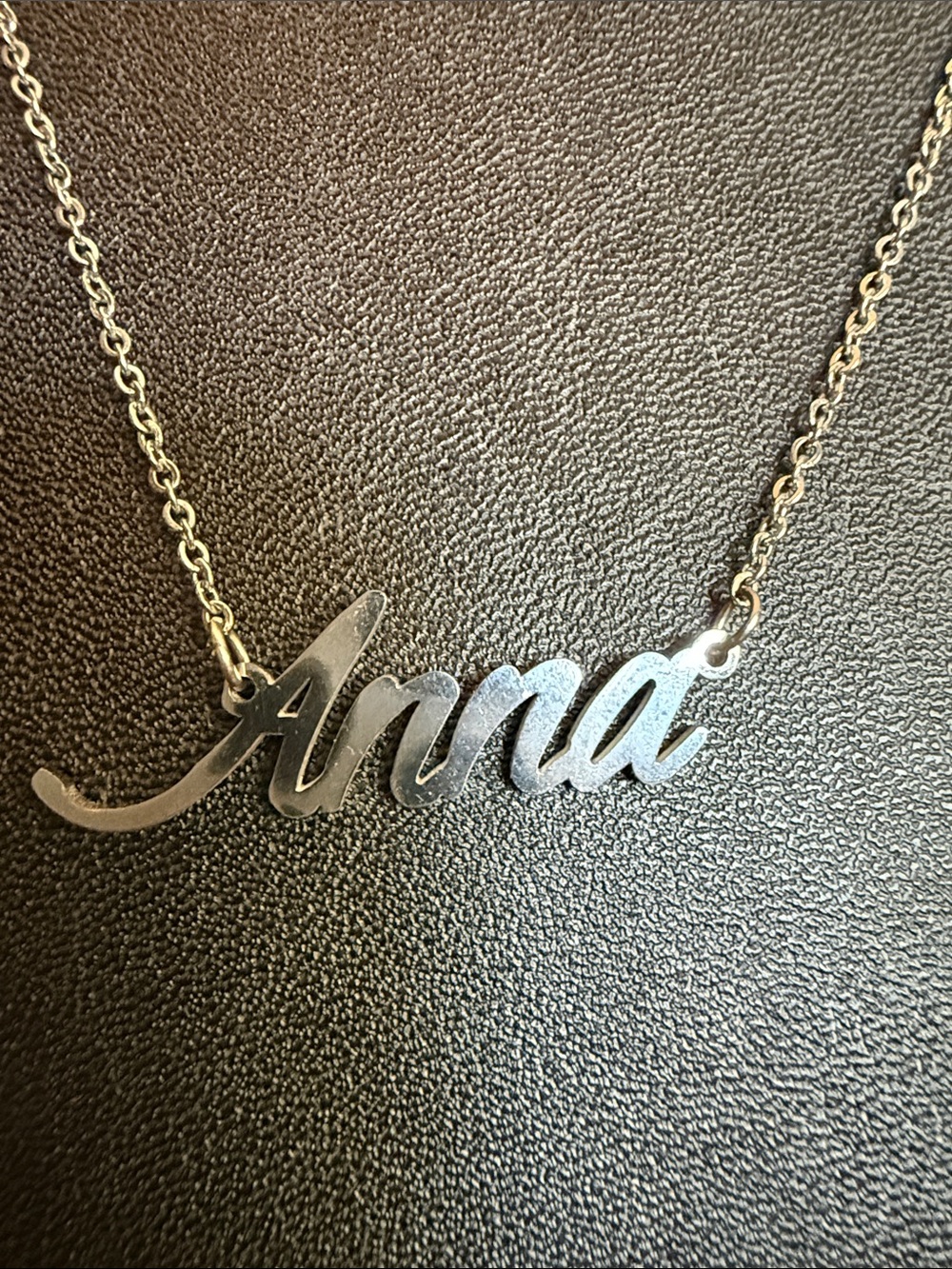 Silver 'Anna' Script Name Necklace - Silver - Picture 3 of 7